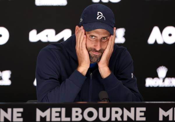Bilder des Jahres 2025, Sport 01 Januar Sport Themen der Woche KW04 Sport Bilder des Tages Novak Djokovic of Serbia speaks to press following his retirement Australian Open, Day Thirteen, Tennis, Melbourne Park, Melbourne, Australia - 24 Jan 2025  Copyright: xEllaxLing Shutterstockx 15108785ay