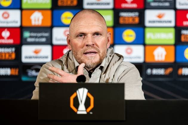 MALMO , 23-01-2025 , Malmo New stadium , season 2024 2025 , UEFA Europa league, Football. during the match Malmo - FC Twente, FC Twente trainer coach Jospeh Oosting during the press conference, PK, Pressekonferenz Malmo - Twente  x27534238x Copyright: