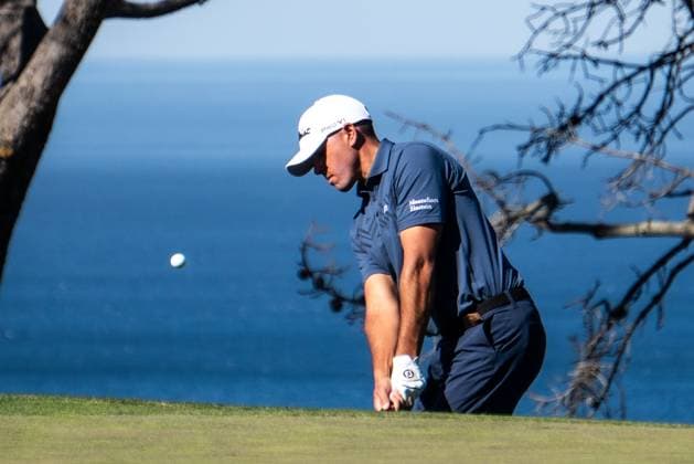 January 23, 2025, La Jolla, California, USA: JOSEPH BRAMLETT attempts to reach the green during the second day of rounds at Farmers Insurance PGA, Golf Herren Open at the Torrey Pines Golf Course in La Jolla, California, on January 23, 2025. La Jolla USA - ZUMAg219 0797115868st Copyright: xJakexLeexGreenx