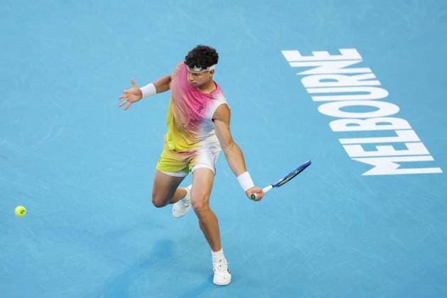 Ben Shelton during the Semi-final match against Sinner in the Rod Laver Arena Australian Open, Day Thirteen, Tennis, Melbourne Park, Melbourne, Australia - 24 Jan 2025  Copyright: xRachelxBach Shutterstockx 15108800bh