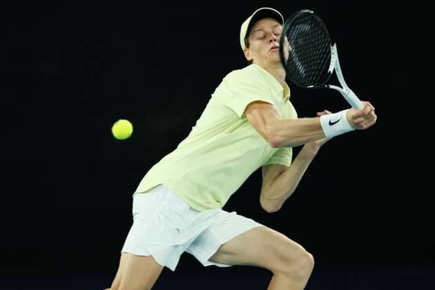 Jannik Sinner during the Semi-final match against Shelton in the Rod Laver Arena Australian Open, Day Thirteen, Tennis, Melbourne Park, Melbourne, Australia - 24 Jan 2025  Copyright: xEllaxLing Shutterstockx 15108785cq