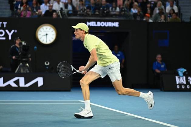Australian Open - Ben Shelton v Jannik Sinner Jannik Sinner (ITA) during his semi final round match at the 2025 Australian Open at Melbourne Park in Melbourne, VIC, Australia, on January 24, 2025. Photo by Corinne Dubreuil ABACAPRESS.COM Melbourne VIC Australia  Copyright: xDubreuilxCorinne ABACAx