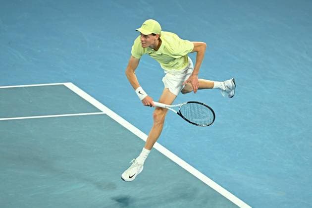 Australian Open - Ben Shelton v Jannik Sinner Jannik Sinner (ITA) during his semi final round match at the 2025 Australian Open at Melbourne Park in Melbourne, VIC, Australia, on January 24, 2025. Photo by Corinne Dubreuil ABACAPRESS.COM Melbourne VIC Australia  Copyright: xDubreuilxCorinne ABACAx
