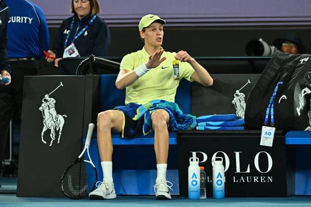 Australian Open - Ben Shelton v Jannik Sinner Jannik Sinner (ITA) during his semi final round match at the 2025 Australian Open at Melbourne Park in Melbourne, VIC, Australia, on January 24, 2025. Photo by Corinne Dubreuil ABACAPRESS.COM Melbourne VIC Australia  Copyright: xDubreuilxCorinne ABACAx
