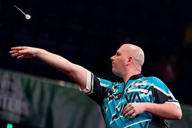 Sport Themen der Woche KW04 Sport Bilder des Tages 2025-01-24 TOTO Dutch Darts Masters 2025 DEN BOSCH, NETHERLANDS - JANUARY 24: Rob Cross of England during the TOTO Dutch Darts Masters 2025 at Maaspoort on January 24, 2025 in Den Bosch, Netherlands. (Photo by Joris Verwijst BSR Agency) Den Bosch Netherlands Content not available for redistribution in The Netherlands directly or indirectly through any third parties. Copyright: xBSRxAgencyx
