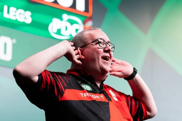 Sport Themen der Woche KW04 Sport Bilder des Tages 2025-01-24 TOTO Dutch Darts Masters 2025 DEN BOSCH, NETHERLANDS - JANUARY 24: Stephen Bunting of England during the TOTO Dutch Darts Masters 2025 at Maaspoort on January 24, 2025 in Den Bosch, Netherlands. (Photo by Joris Verwijst BSR Agency) Den Bosch Netherlands Content not available for redistribution in The Netherlands directly or indirectly through any third parties. Copyright: xBSRxAgencyx