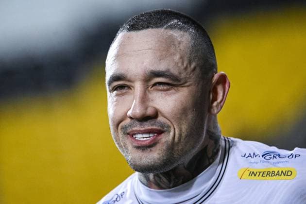 Lokeren s Radja Nainggolan pictured after a soccer match between KSC Lokeren-Temse and Lierse Kempenzonen, Friday 24 January 2025 in Lokeren, on day 19 of the 2024-2025 Challenger Pro League 1B second division of the Belgian championship. TOM GOYVAERTS TomxGoyvaerts  x111091650x