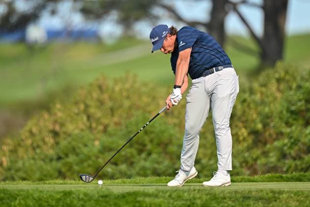 January 24, 2025: Aldrich Potgieter tees off on the 5th hole during the third round of the Farmers Insurance Open on Torrey Pines South Course in San Diego, California. CSM San Diego USA - ZUMAc04_ 20250124_zma_c04_060 Copyright: xJustinxFinex