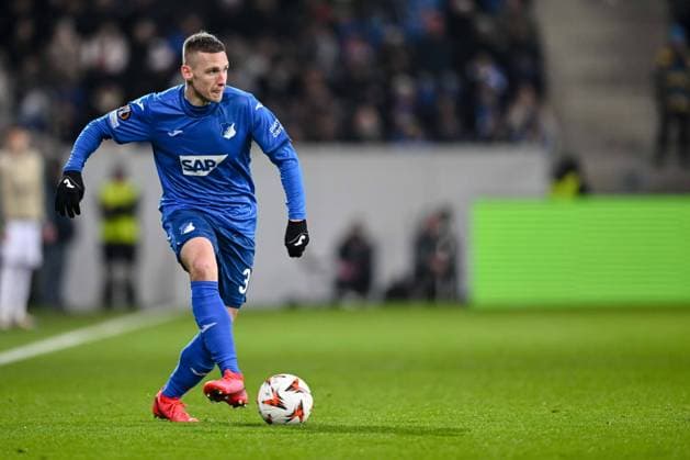 Pavel Kaderabek (TSG 1899 Hoffenheim) controls the Ball during the UEFA Europa League 2024 25 League Phase MD7 match between TSG 1899 Hoffenheim v Tottenham Hotspur at PreZero Arena on January 23, 2025 in Hoffenheim, Germany. (Photo by Harry Langer DeFodi Images) Defodi-541_TSGTOT20250123_671