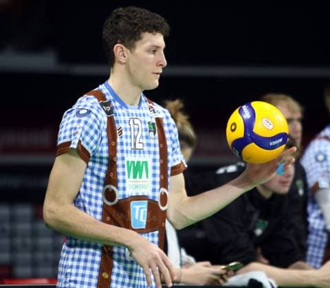 Laurenz WELSCH (Herrsching), He-Volleyballl, Bundesliga, 2024 25, 24.01.25, WWK Volleys Herrsching vs VC Bitterfeld-Wolfen, BMW Park, Muenchen, Copyright: WolfgangxFehrmann