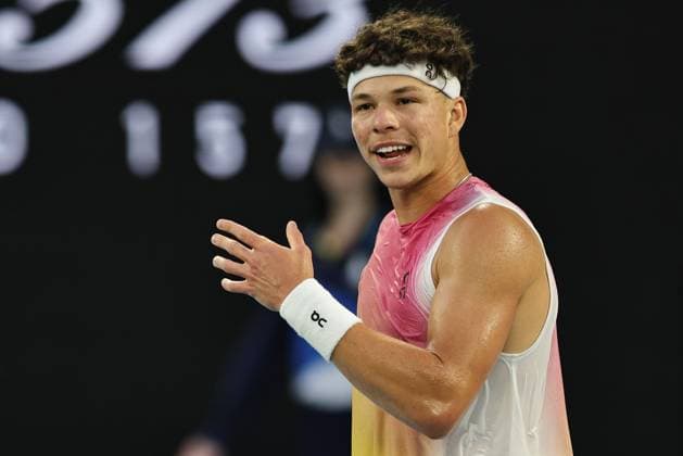 Ben Shelton, USA, during semifinals of 2025 Australian Open in Melbourne, 24 01 2025; -
