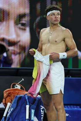 Ben Shelton, USA, during semifinals of 2025 Australian Open in Melbourne, 24 01 2025; -