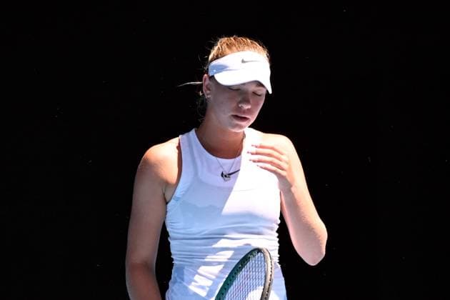 TENNIS AUSTRALIAN OPEN, Kristina Penickova of the USA reacts during her Junior Girls Singles final against Wakana Sonobe of Japan during the 2025 Australian Open at Melbourne Park in Melbourne, Saturday, January 25, 2025. ( NO ARCHIVING, EDITORIAL USE ONLY, NO USE IN BOOKS WITHOUT CONSENT MELBOURNE VICTORIA AUSTRALIA  Copyright: xJAMESxROSSx 20250125131068728409