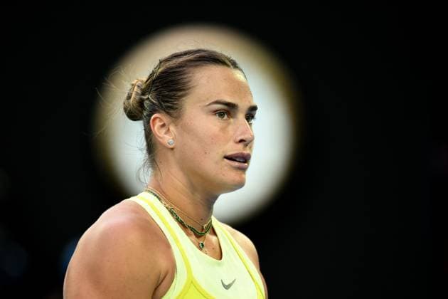 TENNIS AUSTRALIAN OPEN, Aryna Sabalenka of Belarus during her Women?s final against Madison Keys of the USA during the 2025 Australian Open at Melbourne Park in Melbourne, Saturday, January 25, 2025. ( NO ARCHIVING, EDITORIAL USE ONLY, NO USE IN BOOKS WITHOUT CONSENT MELBOURNE VICTORIA AUSTRALIA  Copyright: xJOELxCARRETTx 20250125150298274128