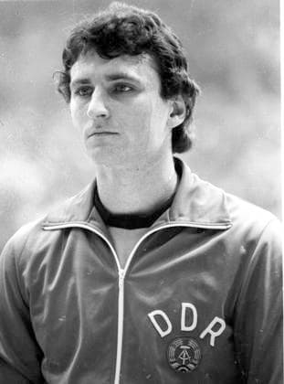 Handball, Länderspiel BRD - DDR 02.03.1982 in Dortmund Peter Hofmann (DDR) Torhüter vom SC Leipzig *** Handball, international match FRG GDR 02 03 1982 in Dortmund Peter Hofmann GDR goalkeeper from SC Leipzig HM