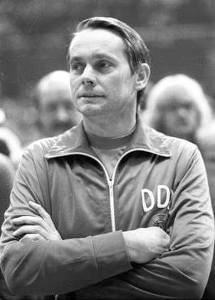 WM Handball, Länderspiel BRD - DDR 02.03.1982 in Dortmund Trainer Paul Tiedemann (DDR) *** World Championship Handball, international match FRG GDR 02 03 1982 in Dortmund Coach Paul Tiedemann GDR HM