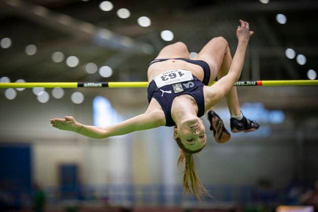 Sport Themen der Woche KW04 Sport Bilder des Tages LV-Nordrhein-Hallenmeisterschaften; Leverkusen, 25.01.2025 Imke Onnen (Cologne Athletics); LV-Nordrhein-Hallenmeisterschaften am 25.01.2025 in der Leichtathletik-Halle des TSV Bayer 04 Leverkusen, Leverkusen (Nordrhein-Westfalen). *** LV Nordrhein Indoor Championships Leverkusen, 25 01 2025 Imke Onnen Cologne Athletics LV Nordrhein Indoor Championships on 25 01 2025 in the athletics hall of TSV Bayer 04 Leverkusen, Leverkusen North Rhine-Westphalia Copyright: xBEAUTIFULxSPORTS B.Hoffmannx