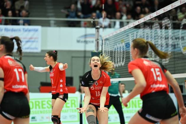Emma Clothier (Dresdner SC, 16) Dresdner SC vs. SC Potsdam, 1. Volleyball Bundesliga Frauen, Spielzeit 2024 2025, 25.01.2025 Dresdner SC vs. SC Potsdam, 1. Volleyball Bundesliga Frauen, Spielzeit 2024 2025, 25.01.2025 Dresden Copyright: xEibner-Pressefoto xHoepnerx EP_PHR