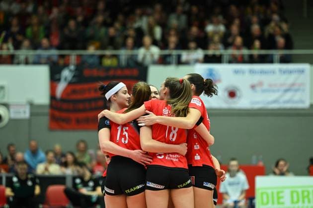 Mannschaft Dresdner SC Dresdner SC vs. SC Potsdam, 1. Volleyball Bundesliga Frauen, Spielzeit 2024 2025, 25.01.2025 Dresdner SC vs. SC Potsdam, 1. Volleyball Bundesliga Frauen, Spielzeit 2024 2025, 25.01.2025 Dresden Copyright: xEibner-Pressefoto xHoepnerx EP_PHR