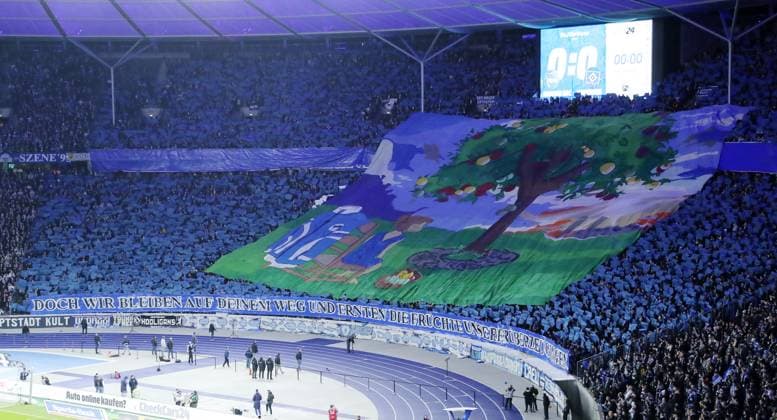 Choreografie der Herthafans: doch wir bleiben auf Deinem Weg und ernten die Früchte Fußball Fussball DFL 2.Bundesliga Herren 19. Spieltag Saison 2024 2025 25.12.2024 Hertha BSC Berlin vs. Hamburger SV HSV DFL regulations prohibit any use of photographs as image sequences and or quasi-video