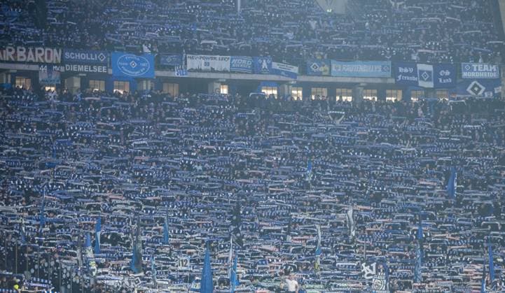 Fussball, Herren, Saison 2024 2025, 2. Bundesliga (19. Spieltag), Hertha BSC - Hamburger SV, Gästeblock, Fans von Hamburg, 25.01. 2025,