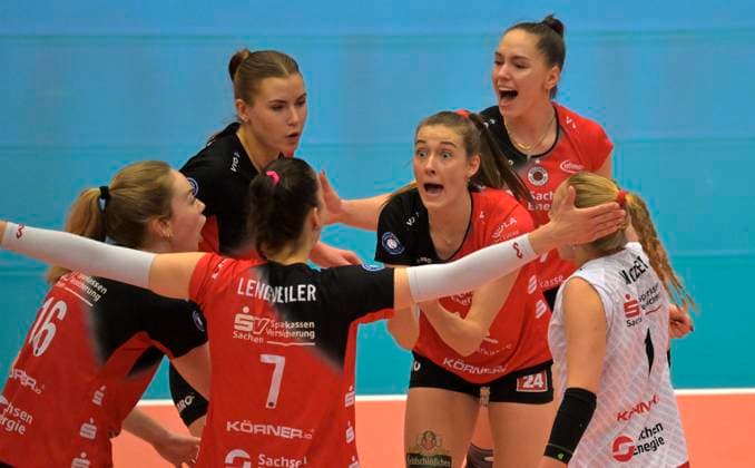 25.01.2025, Dresdner Jubel, Mitte Dresdens Sarah Straube, Volleyball, 1. Bundesliga, Dresdner SC - SC Potsdam 3:1, (c) Dresden