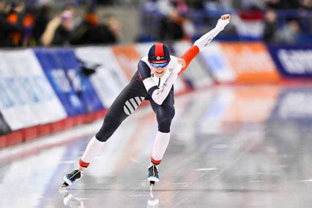 CALGARY, AB, CANADA - JANUARY 25: Martina Sablikova (CZE) races during the 1500m Women Division A at ISU World Cup Speed skating, Eisschnelllauf 3 on January 25, 2025 at Olympic Oval in Calgary, AB, Canada (Photo by David Kirouac) Calgary Olympic Oval AB Canada Copyright: xDavidxKirouacx