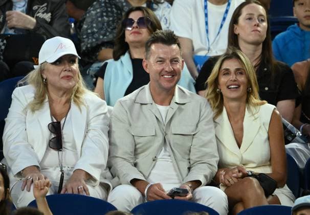 TENNIS AUSTRALIAN OPEN, Former Australian cricketer Brett Lee is seen during the Men?s singles final between during Jannik Sinner of Italy and Alexander Zverev of Germany at the 2025 Australian Open at Melbourne Park in Melbourne, Sunday, January 26, 2025. ( NO ARCHIVING, EDITORIAL USE ONLY, NO USE IN BOOKS WITHOUT CONSENT MELBOURNE VICTORIA AUSTRALIA  Copyright: xJOELxCARRETTx 20250126117374322273