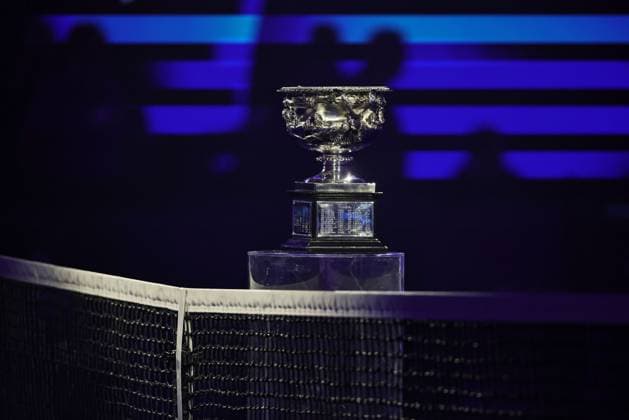 The trophy before the final of 2025 Australian Open in Melbourne, 26 01 2025; -