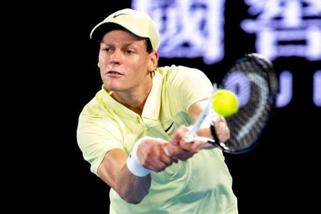 MELBOURNE, VIC - JANUARY 26: Jannik Sinner of Italy in action during the Men s Singles Final of the 2025 Australian Open on January 26 2025, at Melbourne Park in Melbourne, Australia. (Photo by Jason Heidrich Icon Sportswire) TENNIS: JAN 26 Australian Open EDITORIAL USE ONLY Icon250126075