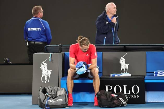 Alexander Zverev, GER, during final of 2025 Australian Open in Melbourne, 26 01 2025; -