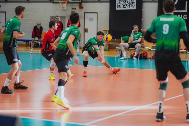 Fynn Kraemer (TV Buehl, 03) bei der Annahme, Barock Volleys MTV Ludwigsburg vs. TV Buehl, Volleyball, 2. Volleyball Bundesliga, 2. BLM Sued, Herren, 15. Spieltag, Saison 2024 2025, 26.01.2025, Barock Volleys MTV Ludwigsburg vs. TV Buehl, Volleyball, 2. Volleyball Bundesliga, 2. BLM Sued, Herren, 15. Spieltag, Saison 2024 2025, 26.01.2025 Ludwigsburg Copyright: xEibner-Pressefoto LarsxNeumannx EP_LNN