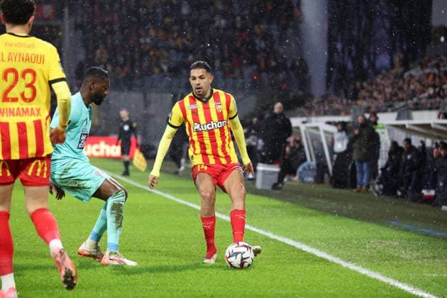FOOTBALL : RC Lens vs Angers SCO - Ligue 1 - 26 01 2025 Neil EL AYNAOUI (RC Lens) lors du match RC Lens - Angers SCO, Ligue 1, stade Bollaert-Delelis, le 26 janvier 2025  Copyright: xLaurentxSANSONx