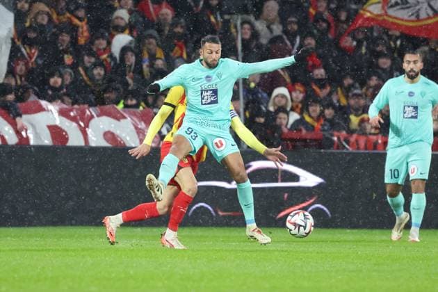 FOOTBALL : RC Lens vs Angers SCO - Ligue 1 - 26 01 2025 Haris BELKEBLA (Angers SCO) lors du match RC Lens - Angers SCO, Ligue 1, stade Bollaert-Delelis, le 26 janvier 2025  Copyright: xLaurentxSANSONx