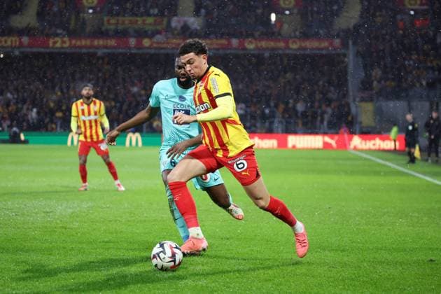 FOOTBALL : RC Lens vs Angers SCO - Ligue 1 - 26 01 2025 Neil EL AYNAOUI (RC Lens) lors du match RC Lens - Angers SCO, Ligue 1, stade Bollaert-Delelis, le 26 janvier 2025  Copyright: xLaurentxSANSONx