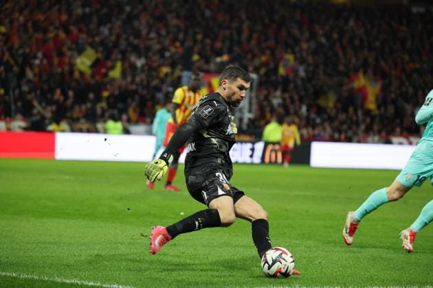 FOOTBALL : RC Lens vs Angers SCO - Ligue 1 - 26 01 2025 Mathew RYAN (RC Lens) lors du match RC Lens - Angers SCO, Ligue 1, stade Bollaert-Delelis, le 26 janvier 2025  Copyright: xLaurentxSANSONx