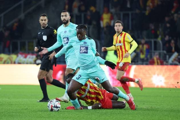 FOOTBALL : RC Lens vs Angers SCO - Ligue 1 - 26 01 2025 Jacques EKOMIE (Angers SCO) lors du match RC Lens - Angers SCO, Ligue 1, stade Bollaert-Delelis, le 26 janvier 2025  Copyright: xLaurentxSANSONx