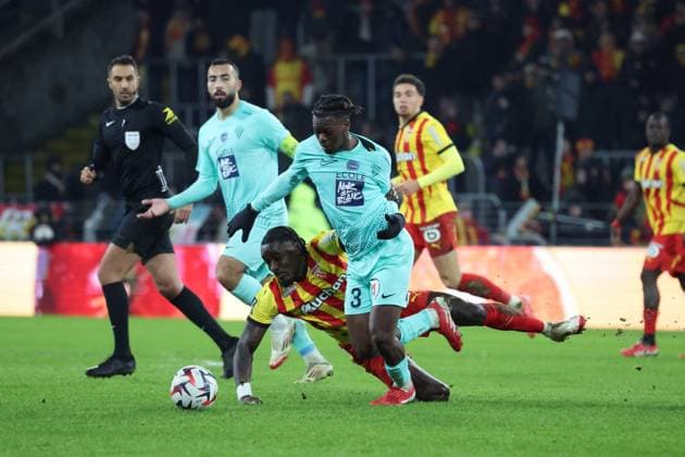 FOOTBALL : RC Lens vs Angers SCO - Ligue 1 - 26 01 2025 Jacques EKOMIE (Angers SCO) lors du match RC Lens - Angers SCO, Ligue 1, stade Bollaert-Delelis, le 26 janvier 2025  Copyright: xLaurentxSANSONx