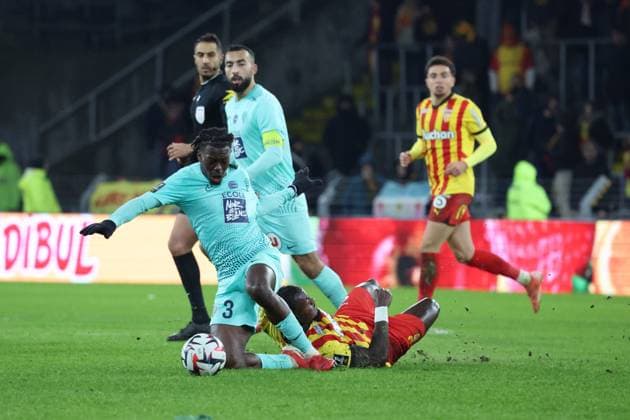 FOOTBALL : RC Lens vs Angers SCO - Ligue 1 - 26 01 2025 Jacques EKOMIE (Angers SCO) lors du match RC Lens - Angers SCO, Ligue 1, stade Bollaert-Delelis, le 26 janvier 2025  Copyright: xLaurentxSANSONx