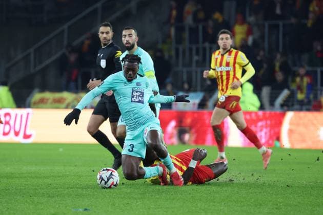 FOOTBALL : RC Lens vs Angers SCO - Ligue 1 - 26 01 2025 Jacques EKOMIE (Angers SCO) lors du match RC Lens - Angers SCO, Ligue 1, stade Bollaert-Delelis, le 26 janvier 2025  Copyright: xLaurentxSANSONx