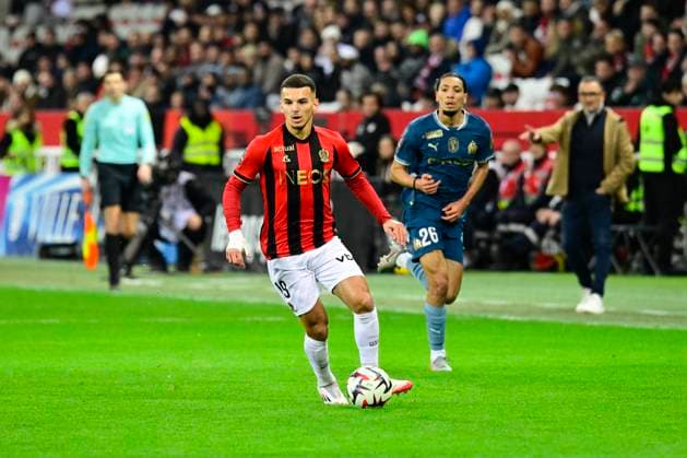 FOOTBALL : OGC Nice VS Olympique de Marseille - Ligue 1 McDonald s - 26 01 2025 L OGC Nice recoit l Olympique de Marseille Ã l Allianz Riviera dans le cadre de la 19e journÃ e de Ligue 1 McDonald s. Badredine Bouanani (OGCN) NiceFrance  Copyright: xWilliamxCannarellax