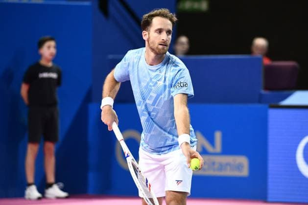 TENNIS : Open Sud de France ATP, Tennis Herren 250 - 27 01 2025 MONTPELLIER, FRANCE - JANUARY 27 : Constant LESTIENNE (FRA) during the 1st round of the ATP 250 Open Sud de France tournament in Montpellier, France on January 27th, 2025. MontpellierFrance  Copyright: xValentinaxClaretx