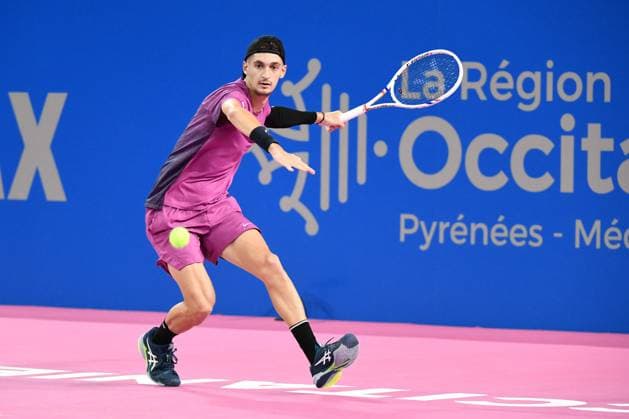 TENNIS : Open Sud de France ATP, Tennis Herren 250 - 27 01 2025 MONTPELLIER, FRANCE - JANUARY 27 : Terence ATMAN (FRA) during the 1st round of the ATP 250 Open Sud de France tournament in Montpellier, France on January 27th, 2025. MontpellierFrance  Copyright: xValentinaxClaretx