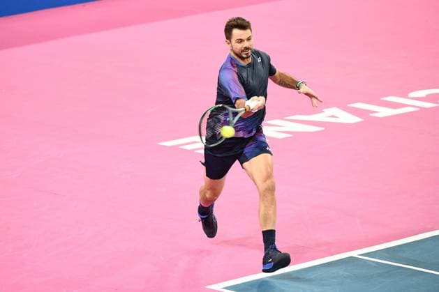 TENNIS : Open Sud de France ATP, Tennis Herren 250 - 27 01 2025 MONTPELLIER, FRANCE - JANUARY 27 : WC Stan WAWRINKA (SUI) vs. Arthur CAZAUX (FRA) at the ATP 250 Open Sud de France tournament in Montpellier, France on January 27th, 2025. MontpellierFrance  Copyright: xValentinaxClaretx