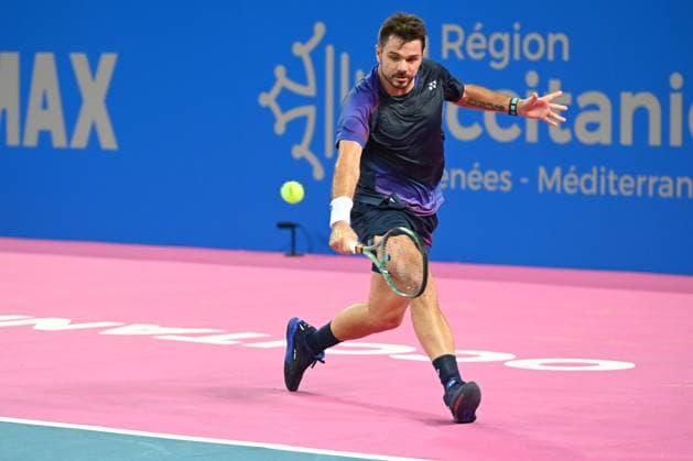 TENNIS : Open Sud de France ATP, Tennis Herren 250 - 27 01 2025 MONTPELLIER, FRANCE - JANUARY 27 : WC Stan WAWRINKA (SUI) vs. Arthur CAZAUX (FRA) at the ATP 250 Open Sud de France tournament in Montpellier, France on January 27th, 2025. MontpellierFrance  Copyright: xValentinaxClaretx