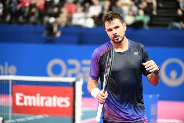 TENNIS : Open Sud de France ATP, Tennis Herren 250 - 27 01 2025 MONTPELLIER, FRANCE - JANUARY 27 : WC Stan WAWRINKA (SUI) vs. Arthur CAZAUX (FRA) at the ATP 250 Open Sud de France tournament in Montpellier, France on January 27th, 2025. MontpellierFrance  Copyright: xValentinaxClaretx