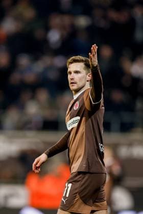 Hamburg, 26. Januar 2025 - Fußball, 1. Bundesliga 2024 25, FC St. Pauli - 1. FC Union Berlin: Johannes Eggestein (FC St. Pauli, 11) DFL REGULATIONS PROHIBIT ANY USE OF PHOTOGRAPHS AS IMAGE SEQUENCES AND OR QUASI-VIDEO.