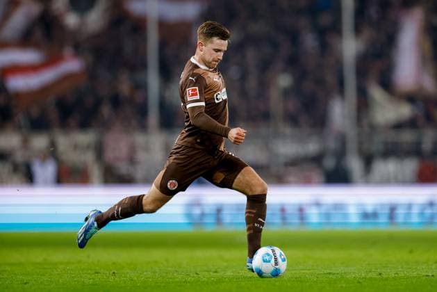 Hamburg, 26. Januar 2025 - Fußball, 1. Bundesliga 2024 25, FC St. Pauli - 1. FC Union Berlin: Johannes Eggestein (FC St. Pauli, 11) DFL REGULATIONS PROHIBIT ANY USE OF PHOTOGRAPHS AS IMAGE SEQUENCES AND OR QUASI-VIDEO.