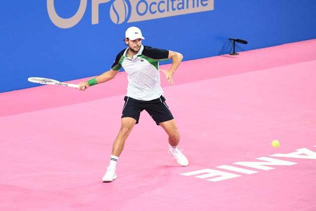 TENNIS : Open Sud de France ATP, Tennis Herren 250 - 27 01 2025 MONTPELLIER, FRANCE - JANUARY 27 : WC Gregoire BARRERE (FRA) vs. Dominik KOEPFER (GER) at the ATP 250 Open Sud de France tournament in Montpellier, France on January 27th, 2025. MontpellierFrance  Copyright: xValentinaxClaretx