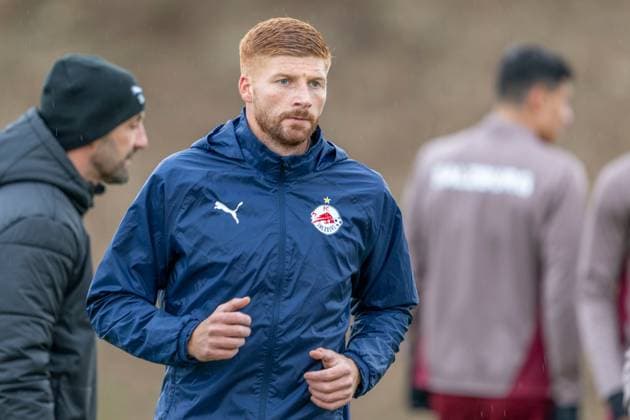 SOCCER - UEFA CL, RBS vs Atletico SALZBURG,AUSTRIA,28.JAN.25 - SOCCER - UEFA Champions League, Red Bull Salzburg vs Atletico Madrid, preview, training RBS. Image shows Maximiliano Caufriez (RBS).  GEPAxpictures xWolfgangxKofler